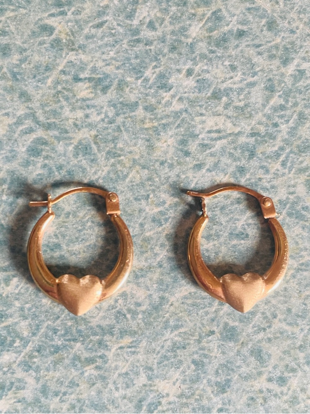 10K Gold Heart Hoop Earrings